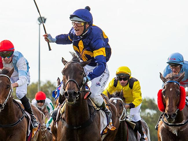 December 16, 2023. Horse racing. Ascot races. Damien Oliver's last race meeting as a competitive jockey. Oliver wins race 9 on Munhamek. The race was called the Damien Oliver Gold Rush. It was Oliver's last race ride before retirement.  picture Jorja King