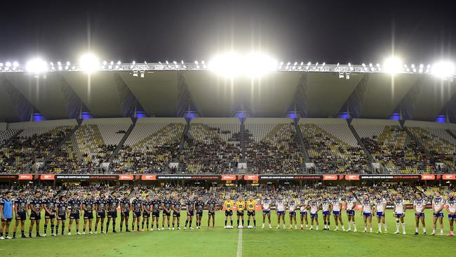 Queensland’s Country Bank Stadium will be turned into a “mini cauldron” for Game 1. This is the stadium last week when the Cowboys took on the Warriors. Picture: Ian Hitchcock/Getty Images