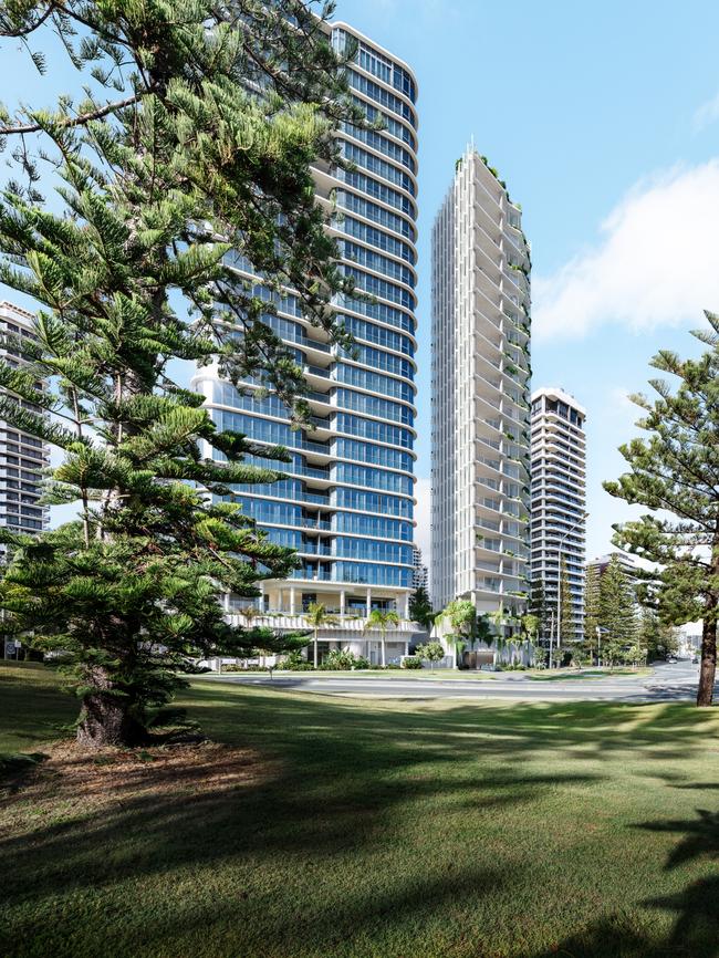 Artist impression of a tower proposed for Cunningham Ave, Main Beach by developer GDI Group. Picture: Supplied