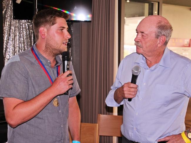 Jordan Hammond with DDCA president Mick Hawking, himself a Wookey Medal winner. Pic: Peter Barnes