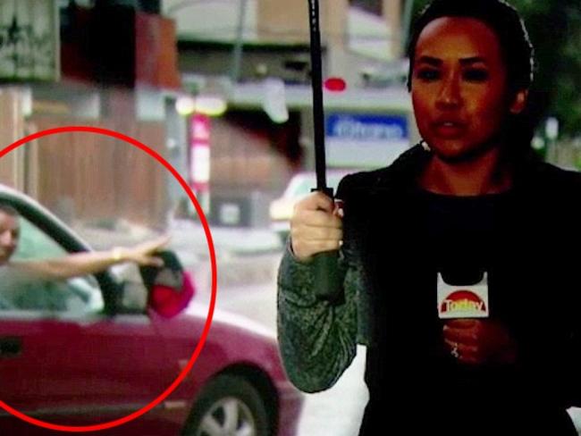 Neary Ty was confronted by the same maroon car this morning. Picture: Channel 9