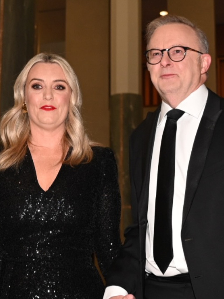 The couple pictured at the Mid Winter Ball at Parliament House in Canberra. Picture: NewsWire/ Martin Ollman