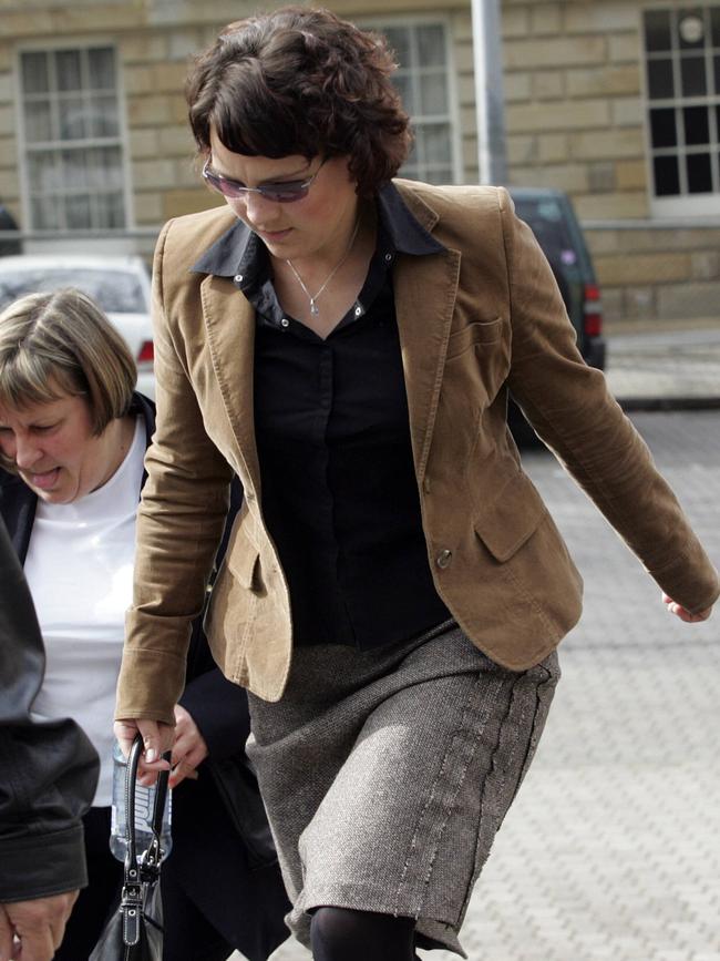 Former Hobart high school teacher Sarah Jayne Vercoe arrives at the Hobart Supreme Court