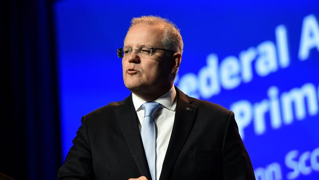 Promising support … Prime Minister Scott Morrison in Sydney today.