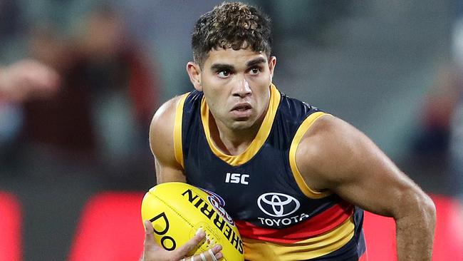 Stengle in action against GWS Giants at Adelaide Oval last month. Picture: Sarah Reed.