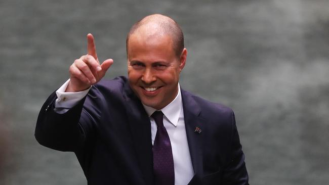 Treasurer Josh Frydenberg after delivering his first Budget speech. Picture: Kym Smith