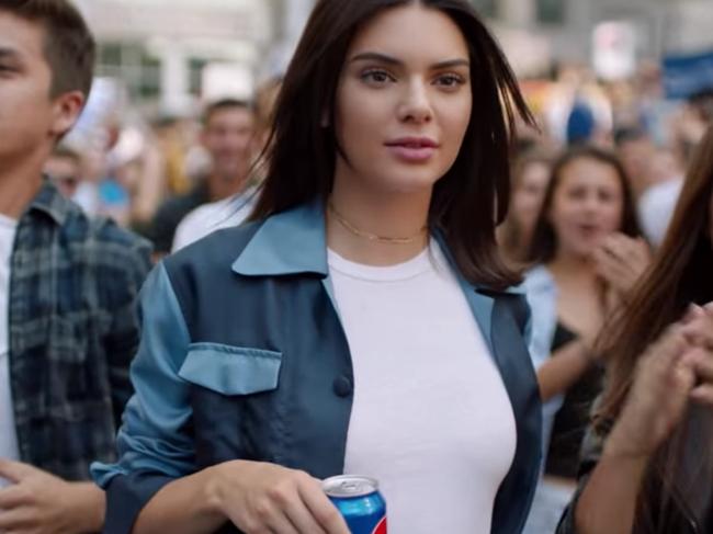 Kendall Jenner starring in the now controversial advertisement for Pepsi which was quickly taken offline following a severe backlash across social media.