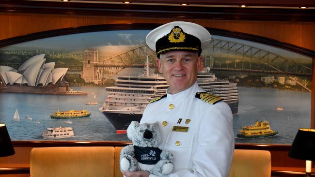 Queen Elizabeth at Townsville Port. Ship's captain Stephen Howarth. Picture: Evan Morgan