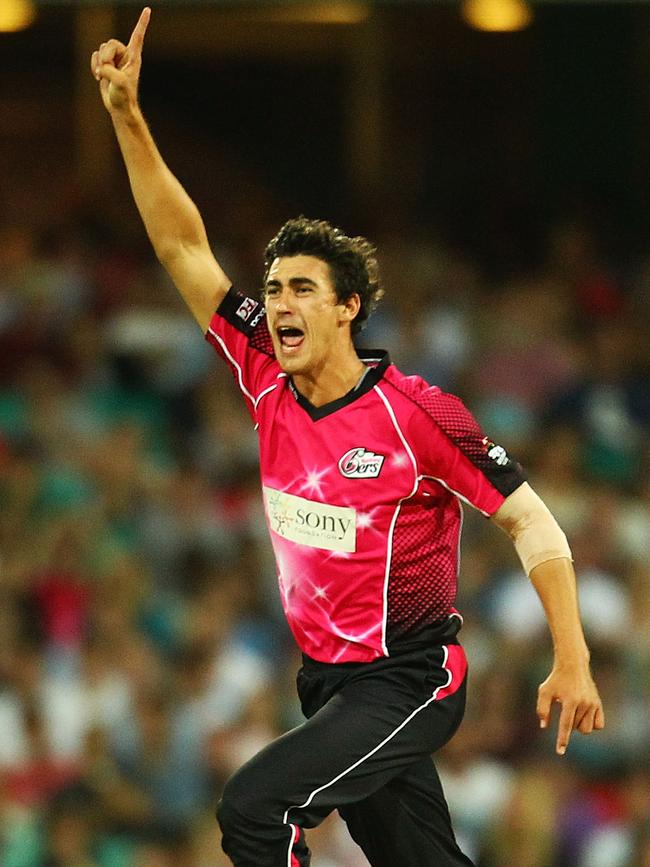 A young Mitchell Starc in action for the Sixers back in 2012. Picture: Mark Nolan/Getty Images