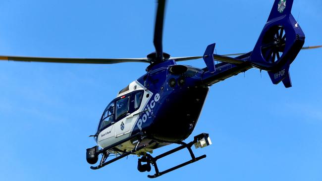 A Queensland Police Polair chopper was called to Toowoomba to assist after a man allegedly fled from officers. Picture David Clark.