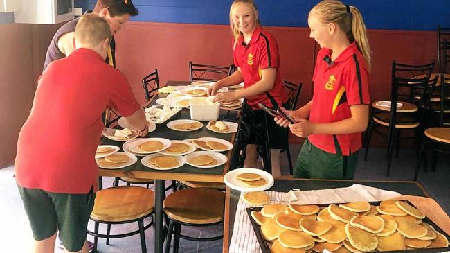 FLAT OUT: St Joseph&#39;s students enjoy pancake day. Picture: Contirbuted