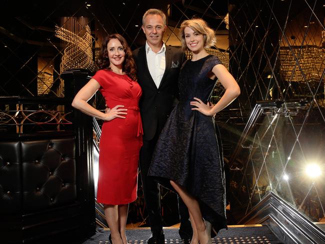 From left, Marina Prior, Cameron Dado and Amy Lehpamer at the cast announcement.