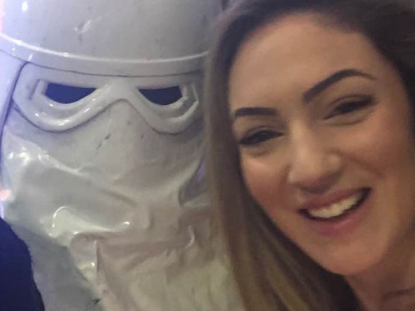 The Stormtroopers were happy to jump in a selfie.