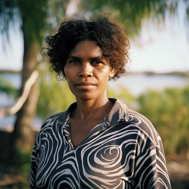 An AI image of a "typical woman from Palm Island"