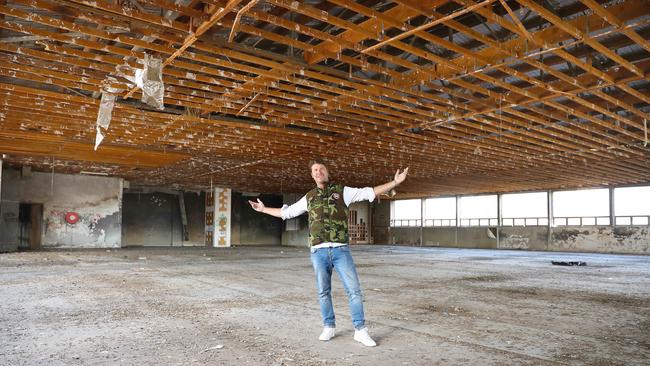 Cam Hamilton on the top floor of Bright & Hitchcock building which will become a hospitality space. Picture: Alison Wynd