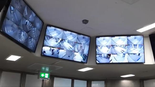 Cameras inside the Caboolture Watch House. Picture: News