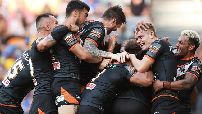 The Wests Tigers won their only game at CommBank Stadium this year by a point. Picture: Matt King/Getty Images