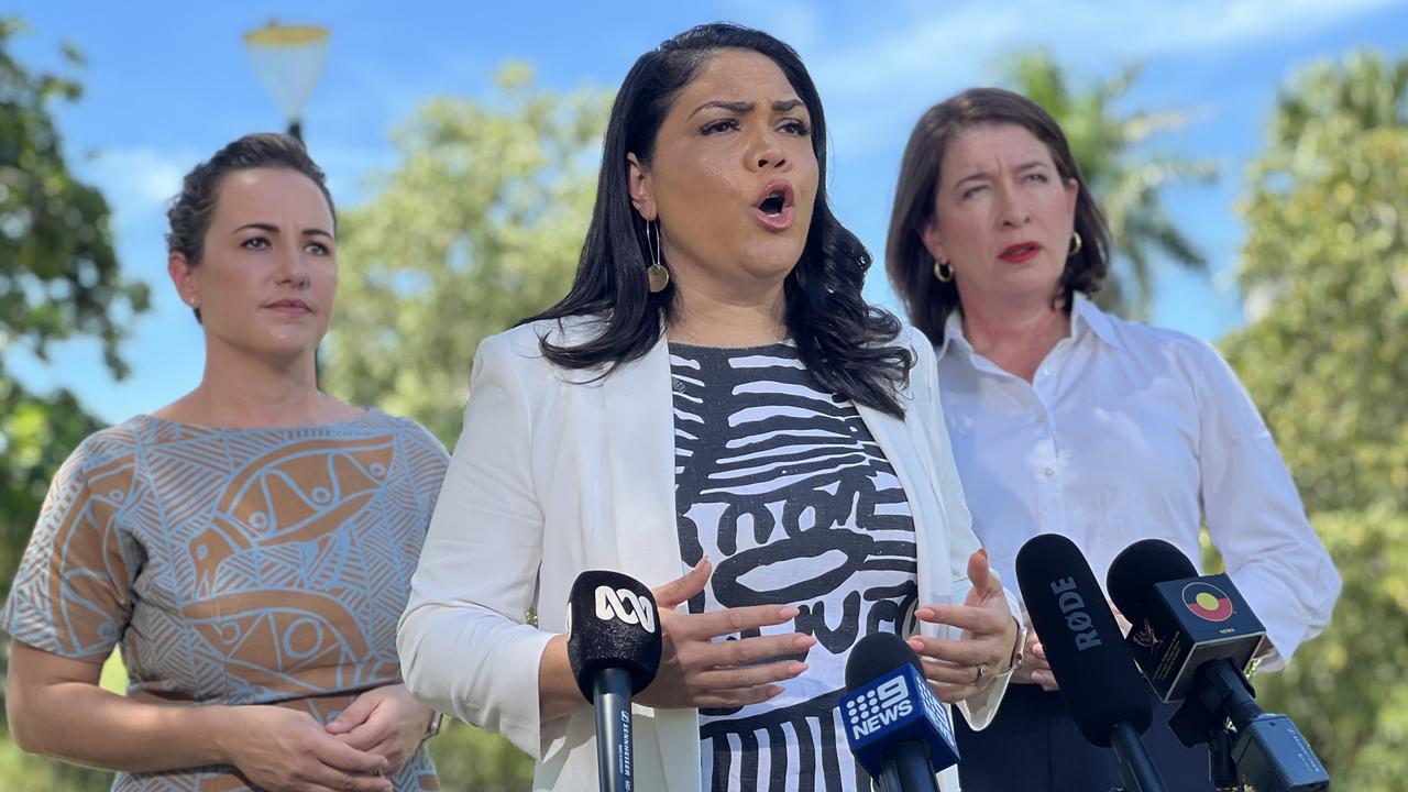 NT Opposition Leader Lia Finocchiaro, NT Senator Jacinta Price and The Nationals Northern Australia Shadow Minister Susan McDonald said Middle Arm had their full support and the senate inquiry should never have taken place. Picture: Fia Walsh.