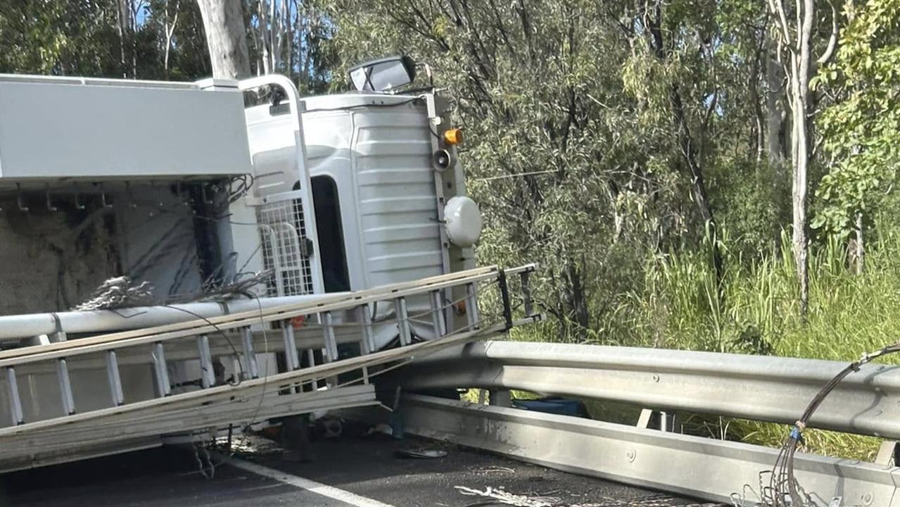 A heavy vehicle has crashed on the Kennedy Highway at Koah. Picture: Brad Ludwig