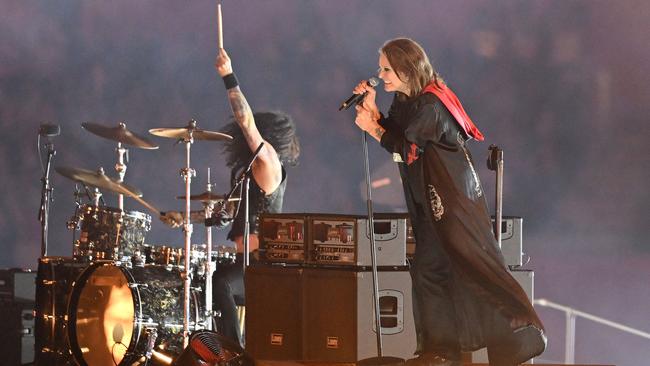 English singer Ozzy Osbourne performs during the closing ceremony.