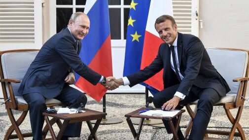 Emmanuel Macron has made improving relations with Russia one of the cornerstones of his presidency. Picture: The Sunday Times