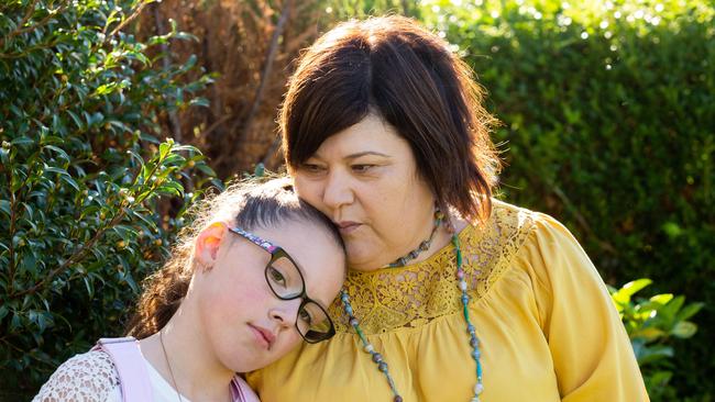 Wendy Freeman-Pollitt with her daughter Charlotte, who tested positive for Ross River virus. Picture: Jordan Shields