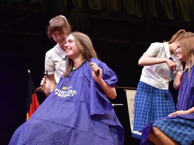 Year 12 students at Loreto College 'Rocked the Chop' for the Cancer Council's Ponytail Project.