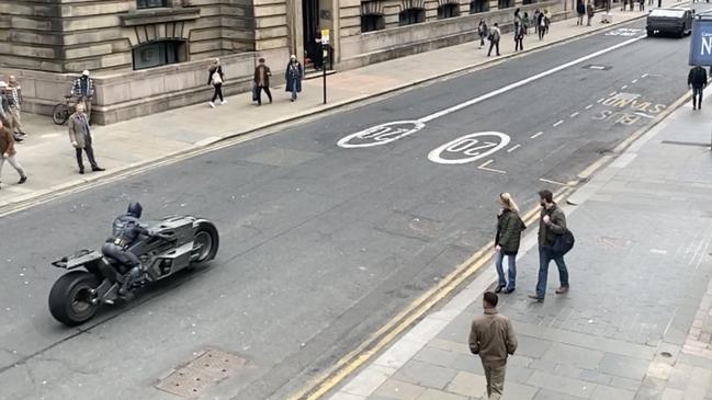 Batman takes a ride through the mean streets of Gotham City, otherwise known as Glasgow. Picture: Twitter.