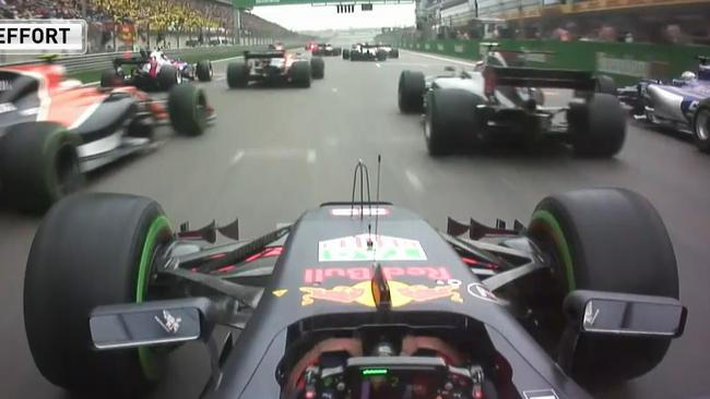 Max Verstappen passes nine cars on Lap 1 of Chinese GP.