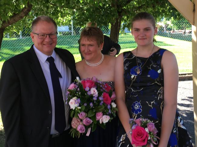 Gavin Dallow and Lisa Hosking, who is critically ill in hospital, with Zoe Hosking.