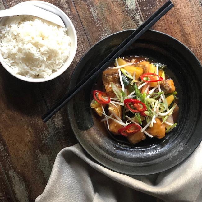 Sweet and sour barramundi from Red Lantern chef Mark Jensen.