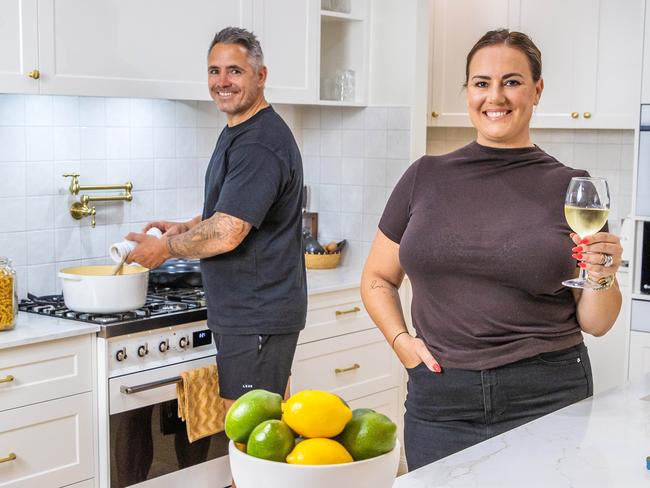 FOR NEW 'AT HOME WITH' SERIES FOR THE SUNDAY MAIL. Margaux and Corey Parker at home.Picture: Nigel Hallett