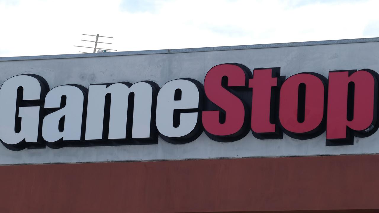 GameStop shares have fluctuated wildly in the past week but one enterprising young man cashed in at the right time. Picture: Chris Delamas/AFP