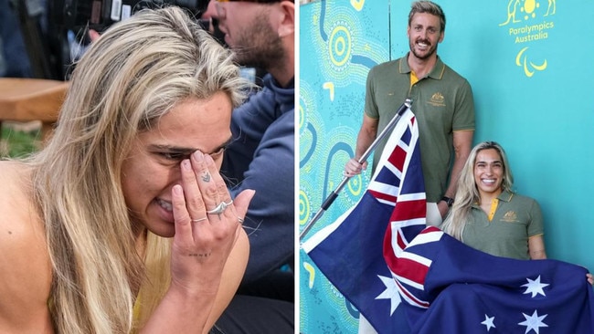 Australian Paralympic flag-bearer Madison de Rozario. Photos: News Corp/Getty Images