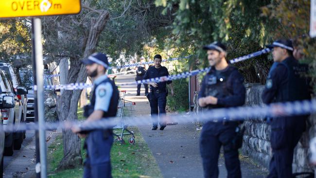 Police at Harold Street Parramatta this morning. Picture: Max Mason-Hubers / Daily Telegraph