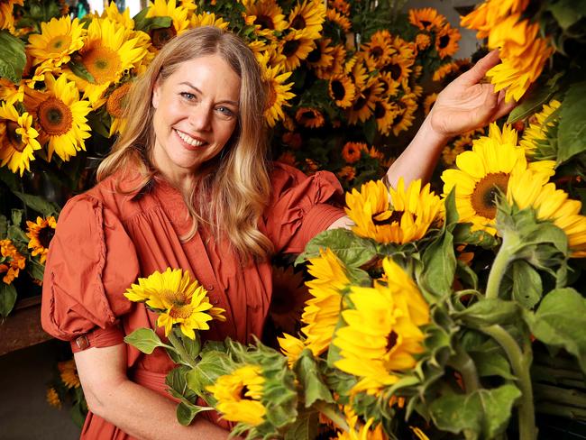 Embargoed until 1 December 2020 - DAILY TELEGRAPH - Pictured is Florist Saskia Havekes at her Potts Point shop with Sunflowers, who has been engaged by the National Gallery of Australia to create flower arrangements to go with its big exhibition, Botticelli to Van Gogh: Masterpieces from the National Gallery,. Picture: Tim Hunter.