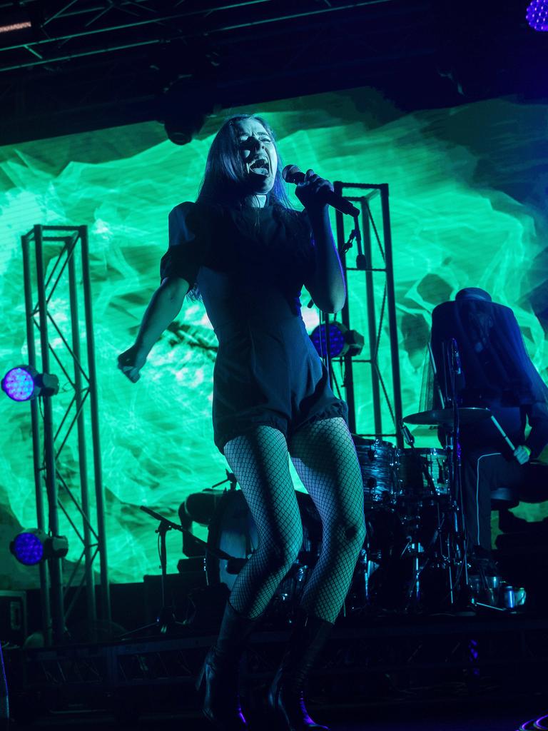 Confidence Man perform at the Veronicas concert, Hobart. Picture Chris Kidd