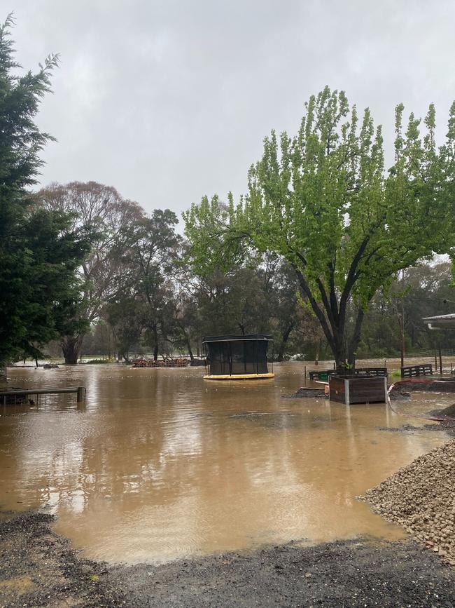 Homes in outer Bendigo have flooded on October 13, 2022. Picture: Hayley Elg.