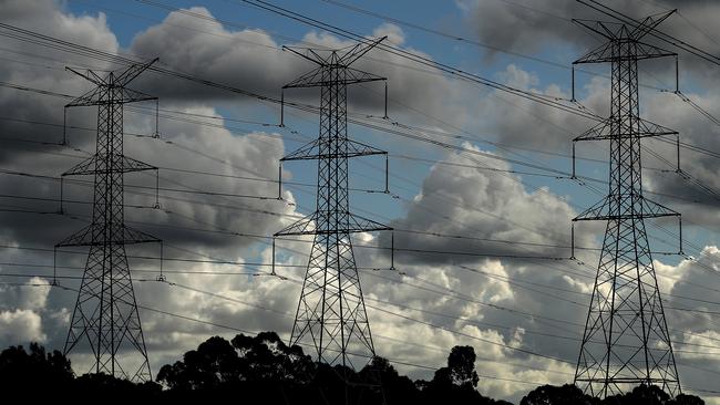 Transmission towers in Sydney. There’s a crisis in our energy sector. Picture: Brendon Thorne/Bloomberg via Getty Images