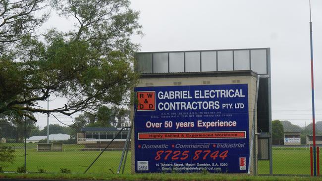 A sign at Malseed Park in Mount Gambier has been labelled a "flagrant breach of policy" by a councillor. Picture: Jessica Ball