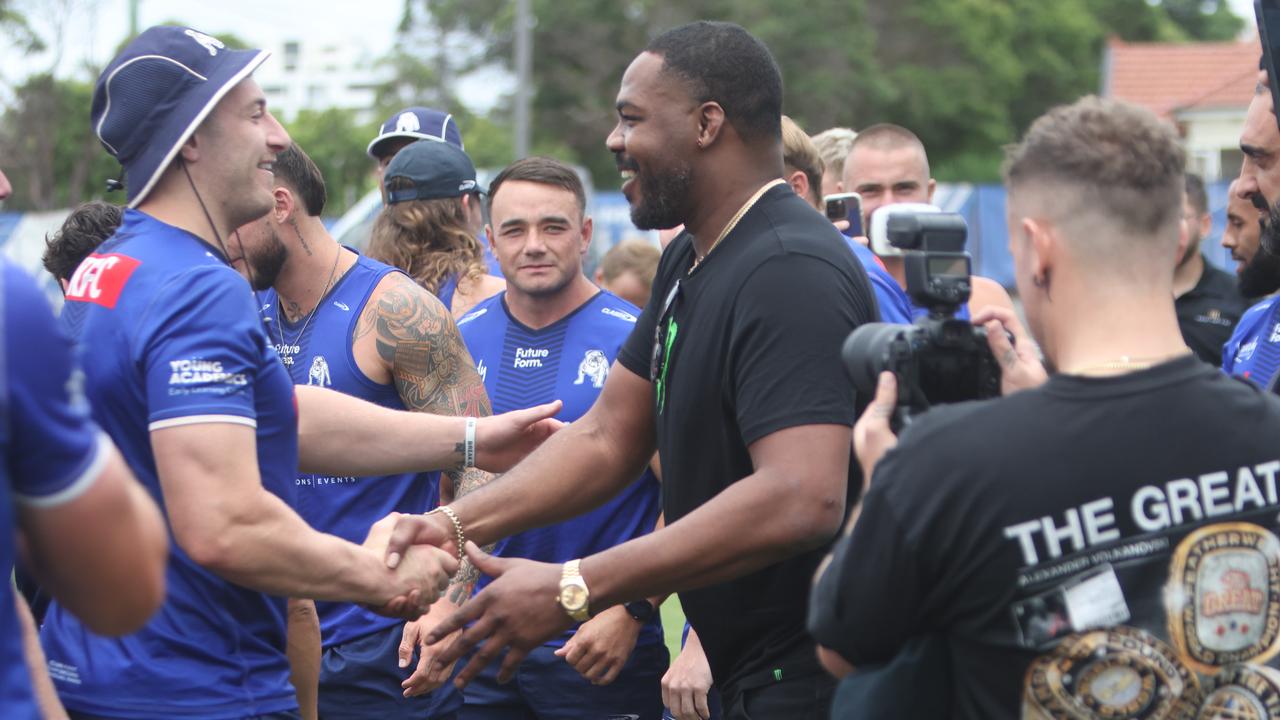 Jones was a guest at Bulldogs training on Friday. Picture: Supplied