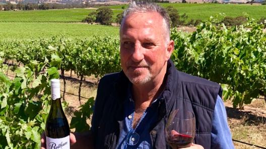 Sir Ian Botham in the Barossa Valley, for his new wine label, Botham Wines.