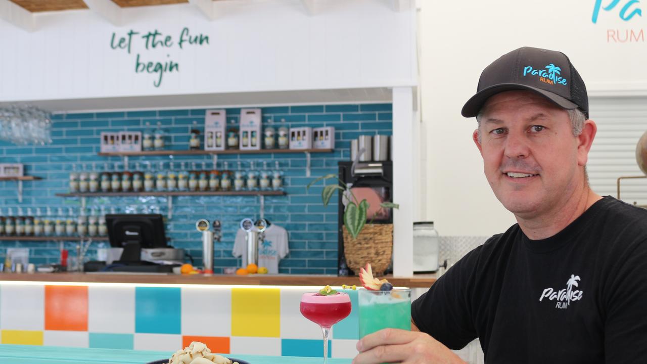 Paradise Rum owner Chris Clyne enjoys the menu at his new distillery in Warana. Picture: Aisling Brennan