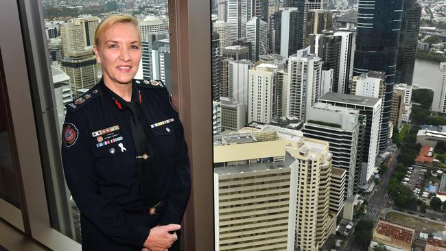 New Queensland Police Commissioner Katarina Carroll after her press conference in Brisbane, Tuesday, April 23, 2019. Picture: AAP Image/Darren England