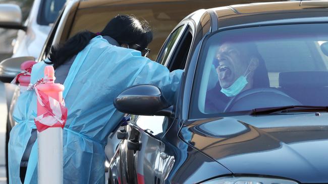 A man gets tested. Picture: David Crosling