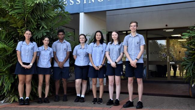 The Essington School students Athanasia Papandonakis, Gabriella Tsougranis, Tyson Crosley, Nicole Evans, Tian (Audrey) Ming, Charlotte Hatton, and Hunter Roomes. Picture: Sierra Haigh