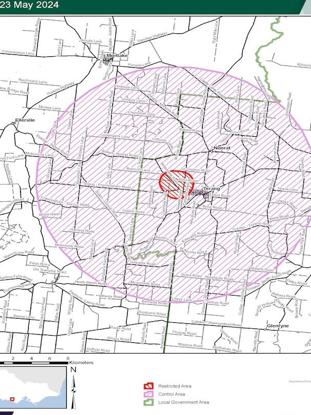 BIRD FLU, VICTORIA. The second case was detected on a farm in Terang, which has been linked to the Meredith farm. Picture: Agriculture Victoria