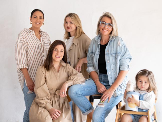 Mumamoo owners (l-r): Miriam Weir, Kristina Scutella, Belinda Humphris, Charlotte Chambers and Kristina's daughter Estelle, 4. Picture: Supplied