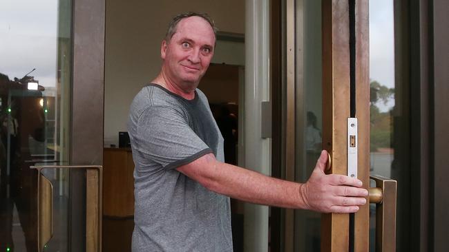 Barnaby Joyce enters the Senate doors yesterday. Picture: Kym Smith