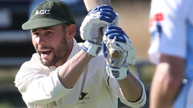 Anglesea batsman Dale Kerr helping his team to win another grand final this millennium. Picture: Mark Wilson